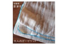 アリサラ舎の大人のガーゼケット　びわ湖ブルー