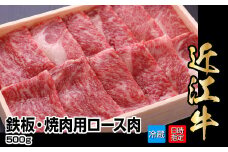 【冷蔵でお届け可】近江牛鉄板・焼肉用ロース肉　500g  日本三大 国産黒毛和牛 産地直送 ブランド牛 和牛