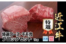 近江牛特選ロース・モモ肉ブロックセット　1kg（各500g×2）日本三大 国産黒毛和牛 産地直送 ブランド牛 和牛
