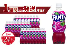 ファンタグレープ PET 500ml（24本入） 人気 ペットボトル ドリンク ソフトドリンク 炭酸飲料 合成着色料不使用 FANTA 守山市