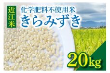 先行予約【9月より順次お届け】近江米『きらみずき』　化学肥料不使用米　20キロ（紙袋梱包）