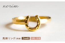 馬蹄リング 真鍮 2mm 18号　ハンドメイド アクセサリー  ゴールド カラー 栗東市 / norim [BIBP029]