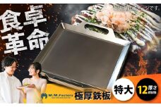 極厚鉄板【特大】12mm厚（TM-120）/ 鉄板 バーベキュー BBQ キャンプ アウトドア 極厚 / 栗東市 / M.M.Factory [BIBA016]