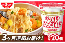【全3回定期便】日清カップヌードル（1ケース20食入）/ カップラーメン カップ麺 ラーメン らーめん 定期便 インスタント麺 備蓄 防災 災害 保存食 非常食 / 栗東市 / 日清食品株式会社 [BIBI007]
