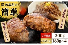 近江牛しぐれ煮 200g  国産牛ハンバーグ4個 / ご飯のお供 惣菜 詰め合わせ ギフト 時短 / 栗東市 / 株式会社近江フーズ[BIBU001]