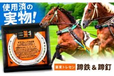 【JRA/日本中央競馬会】競走馬が使用した蹄鉄と蹄釘のセット/ 競馬 馬 競走馬 グッズ サラブレッド トレセン ホースシュー 幸運 競馬 インテリア 蹄鉄 馬蹄 / 栗東市 / 社会福祉法人パレット・ミル [BICB001]