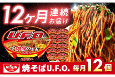 【全12回定期便】日清焼そばU.F.O.（1ケース12食入）/ カップ麺 カップ焼きそば 焼きそば インスタント / 栗東市 / 日清食品株式会社 [BIBI014]
