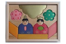 手作りの木工パズル 雛