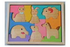 手作りの木工パズル アニマル