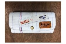 消防ホース・アップサイクル財布［白系・ストライプあり］
