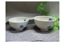 【信楽焼】青いしずくごはん茶碗ペアーセット　　nwu-018
