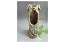 【信楽焼】ビードロ釉リボン花入れ　花入　花器　花瓶　nha-018