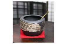 信楽焼 窯肌はけ目ミニ火鉢セット 手焙 手あぶり（火箸、毛氈セット）