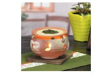 信楽焼 火色灰吹茶香炉 アロマポット ロウソク10個セット