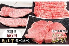 肉 近江牛 定期便【年6回】食べくらべ  サーロイン ロース ヒレ ステーキ 各2回