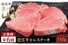 肉 近江牛 定期便【年6回】近江牛ヒレステーキ 750g（4～5枚） 計4.5kg ( 750g × 6回 )