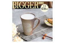 信楽焼 ビアジョッキ ソリ型マグカップ 630ml（火色刷毛目）