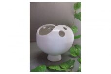 【信楽焼】白釉変形花入れ・花瓶・花器　　　nha-045