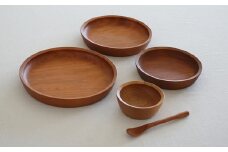 木の器 ベビー食器5点セット 家具工房ウノカ 滋賀県 東近江市 AO09 木の器 ベビー食器 5点セット 離乳食 ヨーグルト 赤ちゃん 子供 食器 木 ボウル プレート スプーン 大 中 小 カトラリー ギフト プレゼント 出産祝い 天然木 手作り
