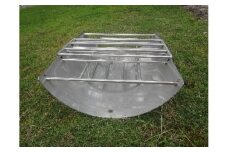 H-F01 【熔接屋が作製】 折りたたみ式半円形の焚き火台(ステンレス製) 火力調整用置台付き 株式会社髙田熔工所