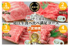 CO02 定期便 令和4年度 全国肉用牛枝肉共励会 最優秀賞受賞 中川牧場の近江牛 食べ比べ満足コース（4カ月）[髙島屋選定品] （株）髙島屋洛西店 定期便 赤身肉 サーロインステーキ すき焼き しゃぶしゃぶ 焼肉 ブロック お肉 国産 牛肉 定期便
