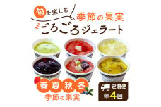 D25 【定期便】季節の近江果実ごろごろジェラート　近江の四季をお届けします！春夏秋冬4回分セット かなめカフェ 【 アイス アイスクリーム ジェラート 人気 滋賀 ランキング アイスキャンディー セット スイーツ お菓子 洋菓子 デザート デザートカップ デザート詰め合わせ デザートアイス 詰合せ 詰め合わせ 】