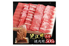 B-E16 近江牛 赤身 焼肉用 500ｇ（箱なしエコ包装）いろは精肉店 焼肉 焼き肉 牛 牛肉 国産 和牛 炒め物 煮物 ギフト 贈り物 近江 東近江市 滋賀県