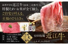 しゃぶしゃぶセット（しゃぶしゃぶ用肉、ポン酢、ごまだれ、お米） 安田牧場 滋賀県 東近江市 C-B09 しゃぶしゃぶ しゃぶしゃぶセット ポン酢 ごまだれ 米 近江牛 安田牧場 ブランド牛 滋賀県産 和牛 牛肉 霜降り お取り寄せ 贈答品 ギフト 高級肉