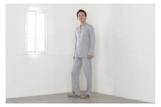 F-A02 リヨセル＆シルク テーラーカラー前開き メンズパジャマ グレー パジャマ 上質 寝具 快眠パジャマ 近江 素材 上質パジャマ 寝巻き ルームウェア 株式会社ラブリー