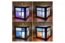 キューブ型あんどん「和あそ美cube」紫 [№5694-7231]0511