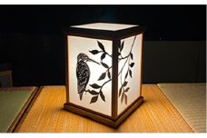 【笹木木工×早川鉄兵】切り絵のあんどん（カワセミ） [№5694-0527]
