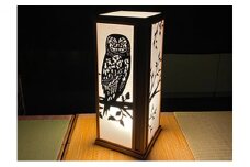 【笹木木工×早川鉄兵】切り絵のあんどん（フクロウ） [№5694-0529]