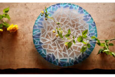 ガラスのお皿「MOZAIC PLATE」　ブルー [№5694-7352]0624