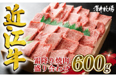 近江牛 霜降り 焼肉 盛り合わせ 600g 冷凍 ロース バラ 霜降り 和牛 黒毛和牛 牛肉 牛 ふるさと納税 ブランド 三大和牛 贈り物 ギフト 国産 滋賀県 竜王町 澤井牧場 神戸牛 松阪牛 に並ぶ 日本三大和牛