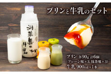 プリン2種 計6個 しぼりたて牛乳 900ml セット ( 牛乳 プリン プレーン 抹茶 冷蔵 デザート おやつ 洋菓子 産地直送  プレゼント ギフト 贈り物 滋賀県 竜王町 古株牧場 湖華舞 )
