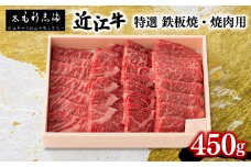 【ギフト用】黒毛和牛 焼肉用 450g 冷蔵 ブランド 近江牛 三大和牛 鉄板 バーベキュー 贈り物 ギフト プレゼント 滋賀県 竜王 毛利志満