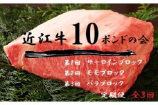 【近江牛 定期便【近江牛10ポンドの会】全3回】肉 牛肉 ブランド牛 三大和牛 和牛 黒毛和牛 贈り物 ギフト プレゼント 冷凍 滋賀県 竜王