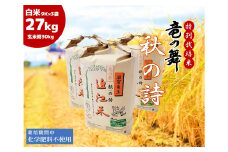  2023年産 竜の舞 秋の詩 白米 27kg ( 9kg × 3袋入 )  （ 玄米時 30kg ） お米 おこめ 米 化学肥料不使用 特別栽培米 国産 近江米 農家直送 産地直送 滋賀県 竜王町 送料無料 
