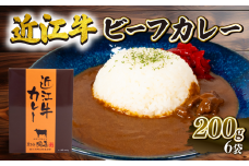近江牛 ビーフカレー 200g×6個セット 1200g 黒毛和牛 ( ブランド牛 肉 和牛 レトルト  日本 三大和牛 カレー 贈り物 ギフト ご当地 スパイシー 常温 保存 国産 備蓄 簡単調理 滋賀県 竜王町 岡喜 ふるさと納税 )