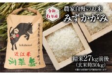 令和6年産 新米 農家自慢のお米 みずかがみ 精米 約27kg ( 2024年産 白米 お米 産地直送 農家直送 送料無料 滋賀県 竜王 ふるさと納税 )