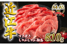 近江牛 すき焼き しゃぶしゃぶ用 相盛 810g A4 ~ A5 ランク 毛利志満 ( 近江牛 ブランド和牛 牛肉 好き焼き しゃぶしゃぶ 国産 人気 神戸牛 松阪牛 に並ぶ 日本三大和牛 ふるさと納税 )