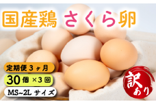 定期便 卵 30個  ( たまご 25個 + 割れ補償 5個 ) 3回 3ヶ月 定期便 国産 鶏 さくら 簡易包装 コクのある 濃い 卵黄 風味 とれたて 生 たまご  滋賀 地産地消  国産鶏 玉子 産みたて 新鮮 卵 かけご飯 たまご かけごはん 玉子 丼  卵 焼き すき焼き 目玉 焼き 玉子 スープ 茶碗蒸し ゆで たまご 卵 サンド滋賀県 竜王町
