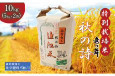 新米 【令和6年10月中旬より順次発送】 秋の詩 白米 10kg （ 5kg × 2袋） 2024年産 竜の舞 化学肥料不使用 特別栽培米 国産 安心 安全 近江米 米 お米 白米 お弁当 玄米 産地直送 滋賀県 竜王町 送料無料