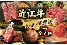【定期便】 近江牛 食べ比べ 全7回 ( すき焼き しゃぶしゃぶ ステーキ ハンバーグ 近江牛 ブランド牛 近江牛 牛肉  贈り物 ギフト 国産  滋賀県  竜王町 赤身 霜降り 神戸牛 松阪牛 に並ぶ 日本三大和牛 ふるさと納税 )（ 年末 福袋 年賀 お歳暮 クリスマス 鍋 年越し ギフト お年玉 プレゼント グルメ セット ）