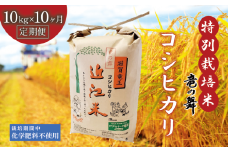 【定期便10回コース】 新米 こしひかり 白米 10kg×10回  2024年産 竜の舞 化学肥料不使用 特別栽培米 国産 安心 安全 近江米 米 お米 白米 お弁当 玄米 産地直送 滋賀県 竜王町 送料無料