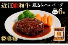 近江牛 煮込み ハンバーグ 6個 【 煮込みハンバーグ 215g × 6袋 個包装 ギフト 自宅用 高級 黒毛和牛 国産 豚 合い挽き はんばーぐ ごはんのお供 ふるさと納税 ブランド牛 三大和牛 和牛 贈り物 内祝い 神戸牛 松阪牛 に並ぶ 日本三大和牛 滋賀県 竜王町 澤井牧場 送料無料 】