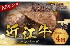 近江牛 ハンバーグ 4個 A5 ランク 使用　フレンチレストランRuisseauシェフ監修　牛肉 和牛 黒毛和牛 国産　AI13