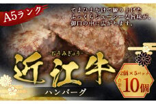 近江牛 ハンバーグ 10個 A5 ランク 使用　 フレンチレストランRuisseauシェフ監修　牛肉 和牛 黒毛和牛 国産　AI15