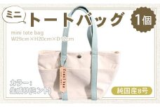 純国産　ミニ トートバッグ　生成り（ミント）　帆布　BI001-7