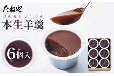 【たねや】本生羊羹 　6個入 2025年4月上旬より順次発送　BN03